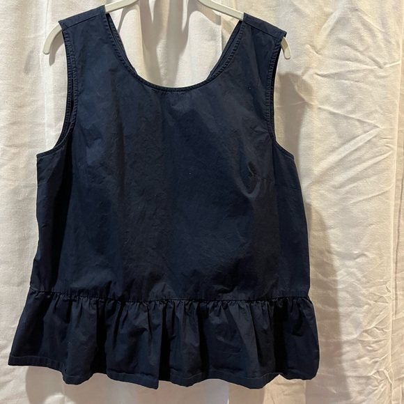 J Crew Navy Peplum Top - Picture 1 of 3
